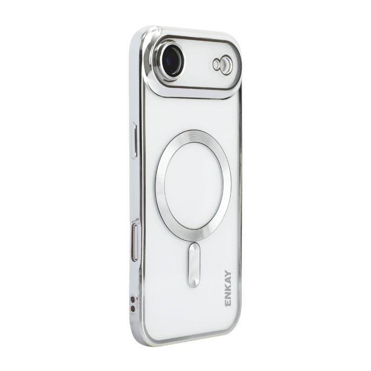 For iPhone Air ENKAY Hat-Prince Magsafe Electroplated TPU Clear Shockproof Phone Case(Silver)
