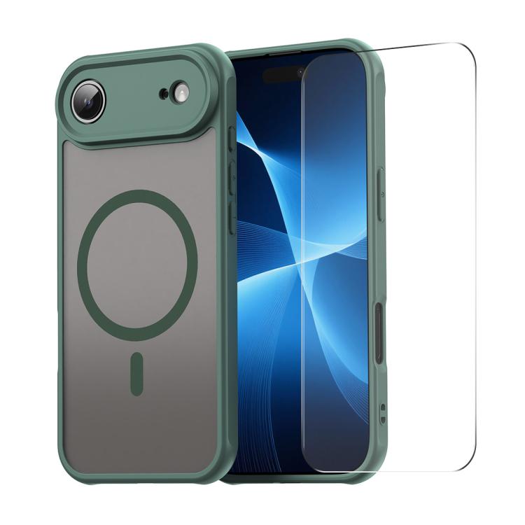 For iPhone Air ENKAY Hat-Prince MagSafe Matte Translucent Shockproof Phone Case with Large Arc Edge Film(Green)