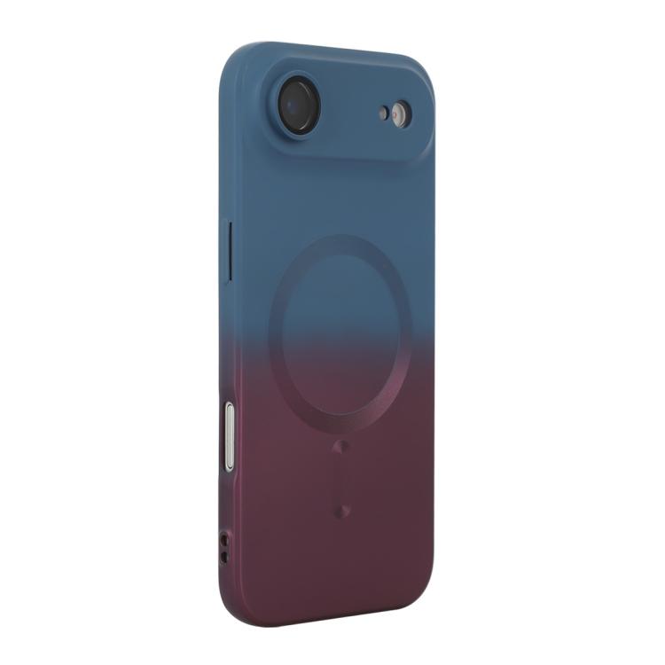 For iPhone Air ENKAY Hat-Prince MagSafe Rainbow Gradient Silicone Phone Case with Lens Film(Dark Blue)