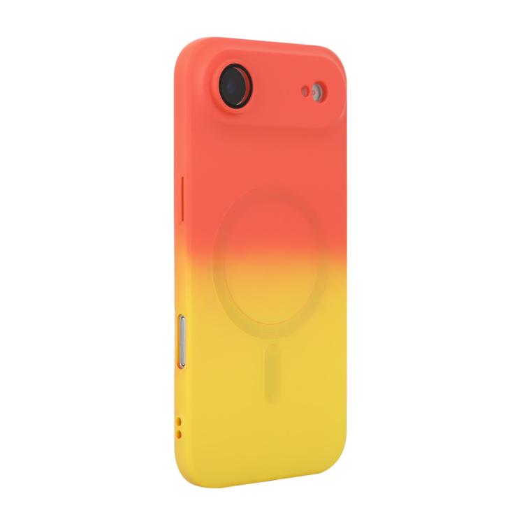 For iPhone Air ENKAY Hat-Prince MagSafe Rainbow Gradient Silicone Phone Case with Lens Film(Orange Yellow)