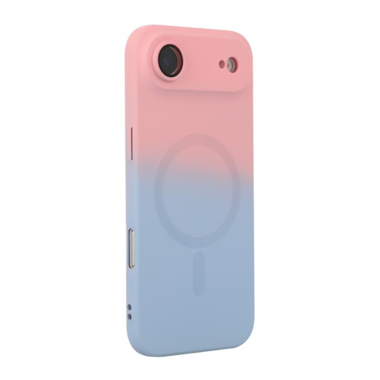 For iPhone Air ENKAY Hat-Prince MagSafe Rainbow Gradient Silicone Phone Case with Lens Film(Pink Blue)