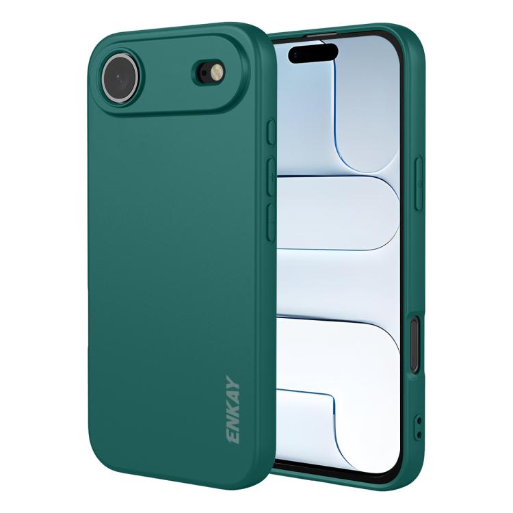 For iPhone Air ENKAY Liquid Silicone Soft Shockproof Phone Case(Dark Green)