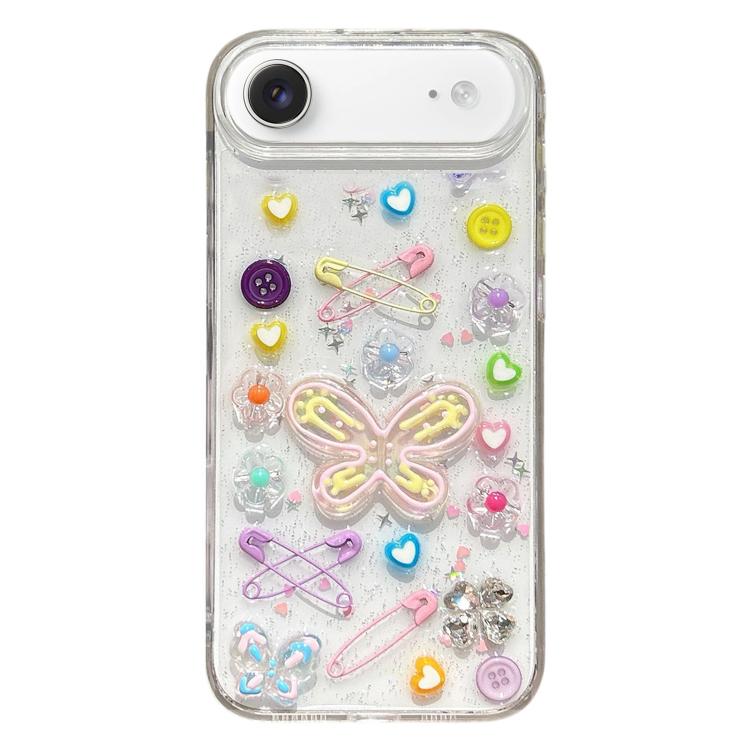 For iPhone Air Epoxy Dopamine Butterfly Acrylic Phone Case(Transparent)