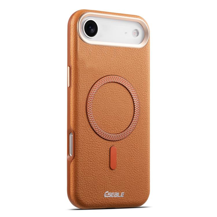 For iPhone Air ESEBLE L2 Litchi Texture Metal Lens Magnetic Phone Case(Brown)