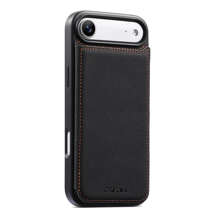 For iPhone Air ESEBLE Retro Texture Double Buckle Card Slot Phone Case(Black)