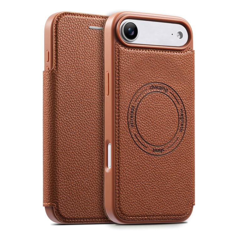 For iPhone Air ESEBLE Ultra-thin Card Slot Magnetic Vegan Leather Phone Case(Brown)