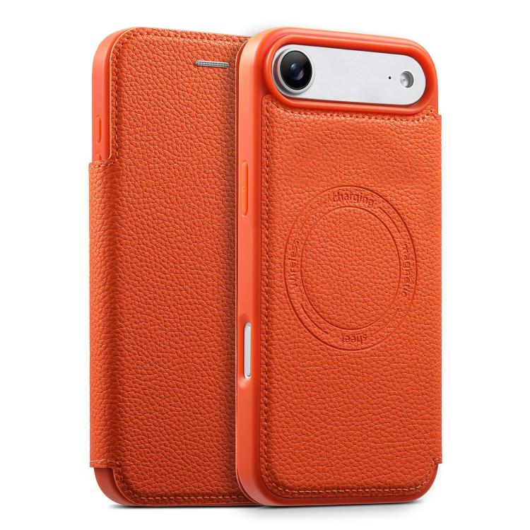 For iPhone Air ESEBLE Ultra-thin Card Slot Magnetic Vegan Leather Phone Case(Orange)