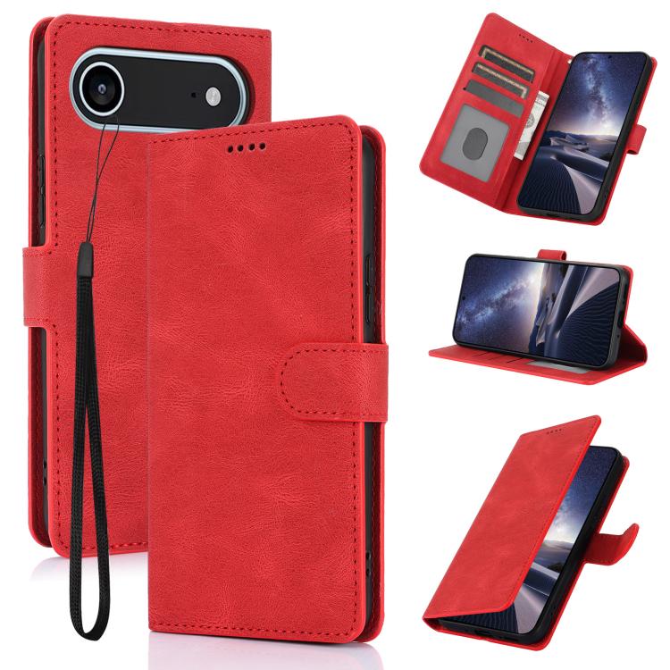 For iPhone Air Fantasy Skin-feel Calfskin Texture Leather Phone Case(Red)