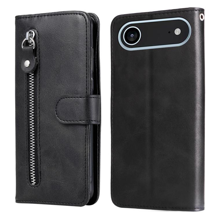 For iPhone Air Fashion Calf Texture Zipper Leather Phone Case(Black)