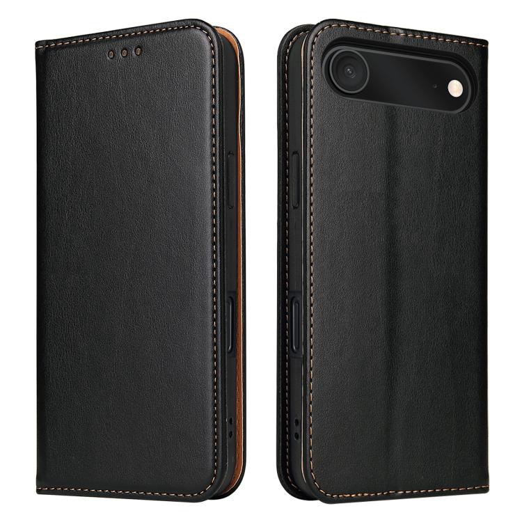 For iPhone Air Fierre Shann PU Genuine Leather Texture Phone Case(Black)