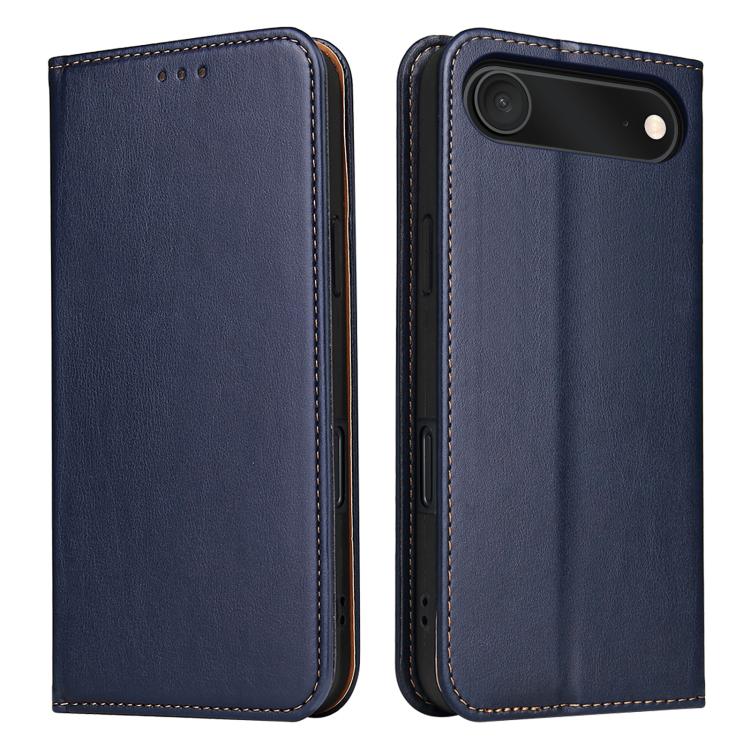 For iPhone Air Fierre Shann PU Genuine Leather Texture Phone Case(Blue)