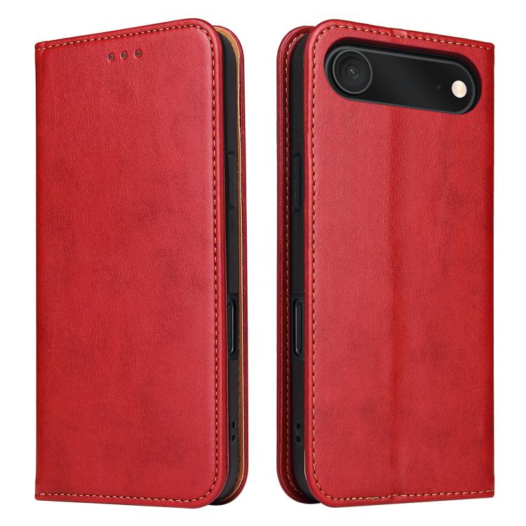 For iPhone Air Fierre Shann PU Genuine Leather Texture Phone Case(Red)