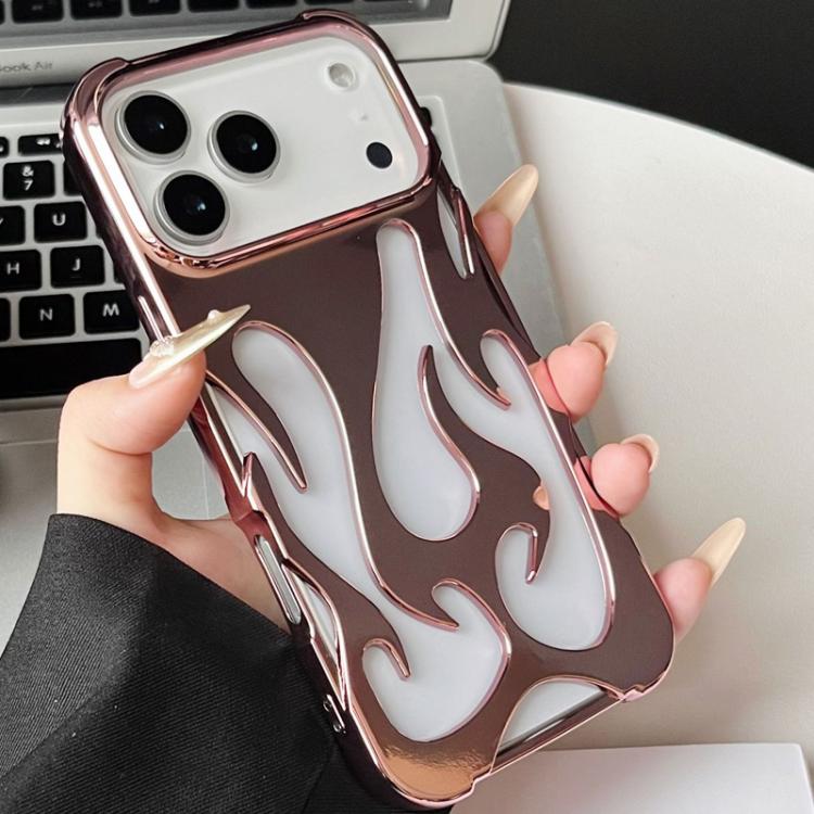For iPhone Air Flame Hollow Cooling Electroplated TPU Phone Case(Pink)