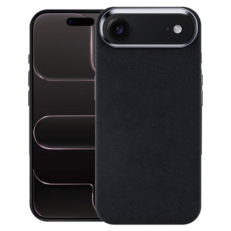 For iPhone Air Flannel Textured Magnetic Full Coverage Phone Case(Black)