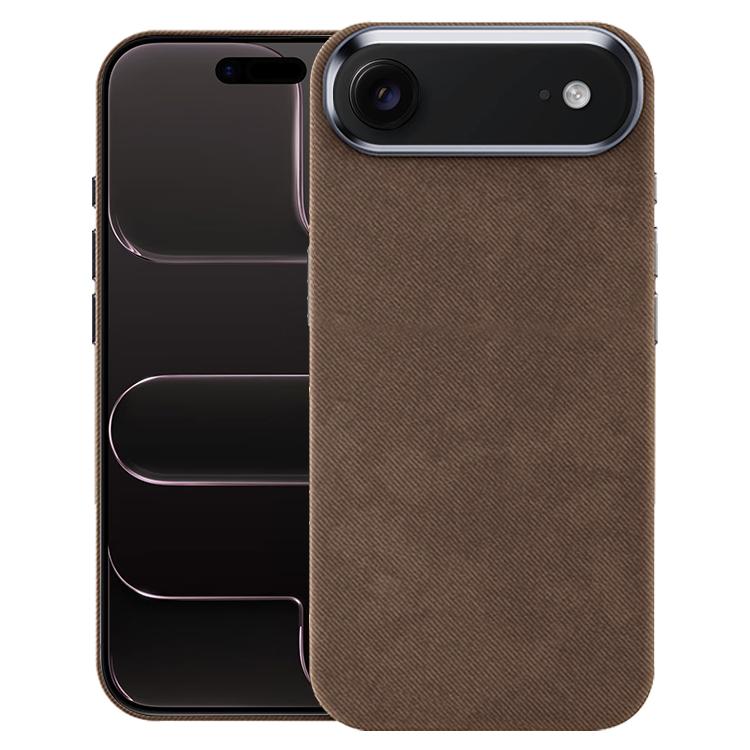 For iPhone Air Flannel Textured Magnetic Full Coverage Phone Case(Brown)