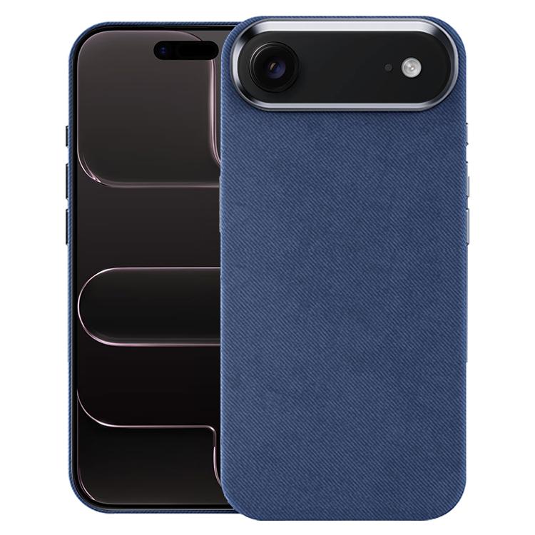 For iPhone Air Flannel Textured Magnetic Full Coverage Phone Case(Dark Blue)