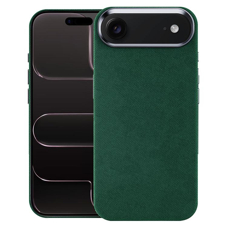 For iPhone Air Flannel Textured Magnetic Full Coverage Phone Case(Dark Green)