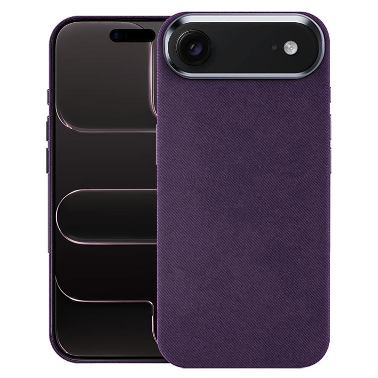 For iPhone Air Flannel Textured Magnetic Full Coverage Phone Case(Dark Purple)