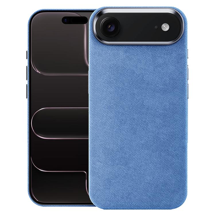 For iPhone Air Flannel Textured Magnetic Full Coverage Phone Case(Light Blue)