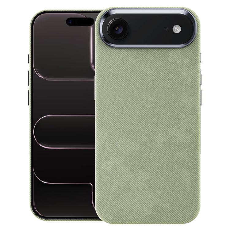 For iPhone Air Flannel Textured Magnetic Full Coverage Phone Case(Light Green)