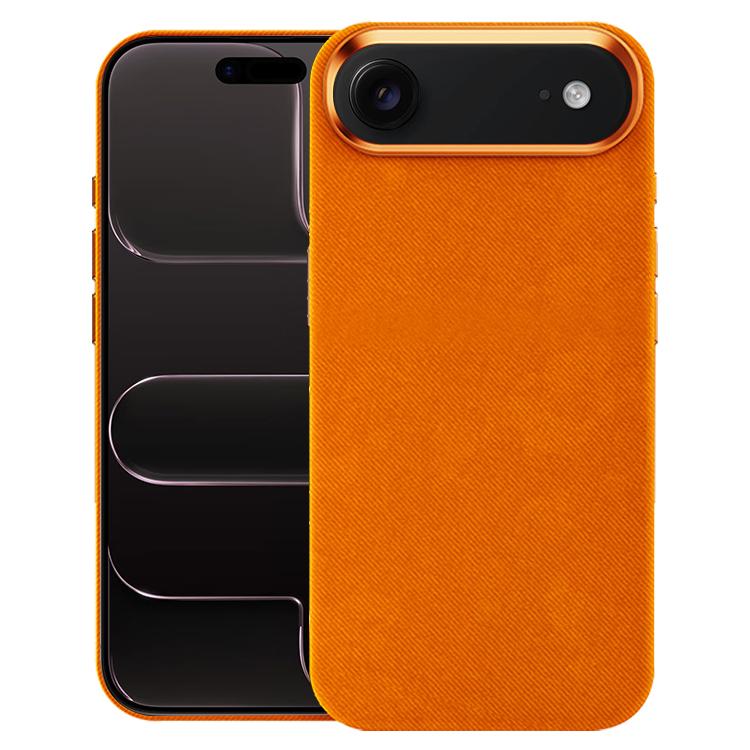 For iPhone Air Flannel Textured Magnetic Full Coverage Phone Case(Orange)