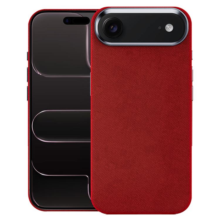 For iPhone Air Flannel Textured Magnetic Full Coverage Phone Case(Red)