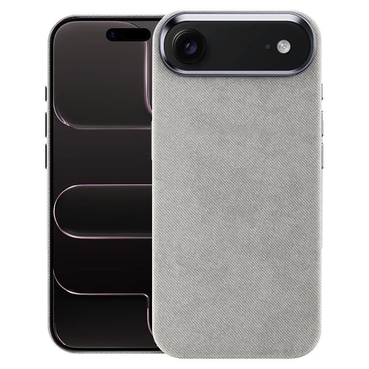 For iPhone Air Flannel Textured Magnetic Full Coverage Phone Case(Silver Grey)
