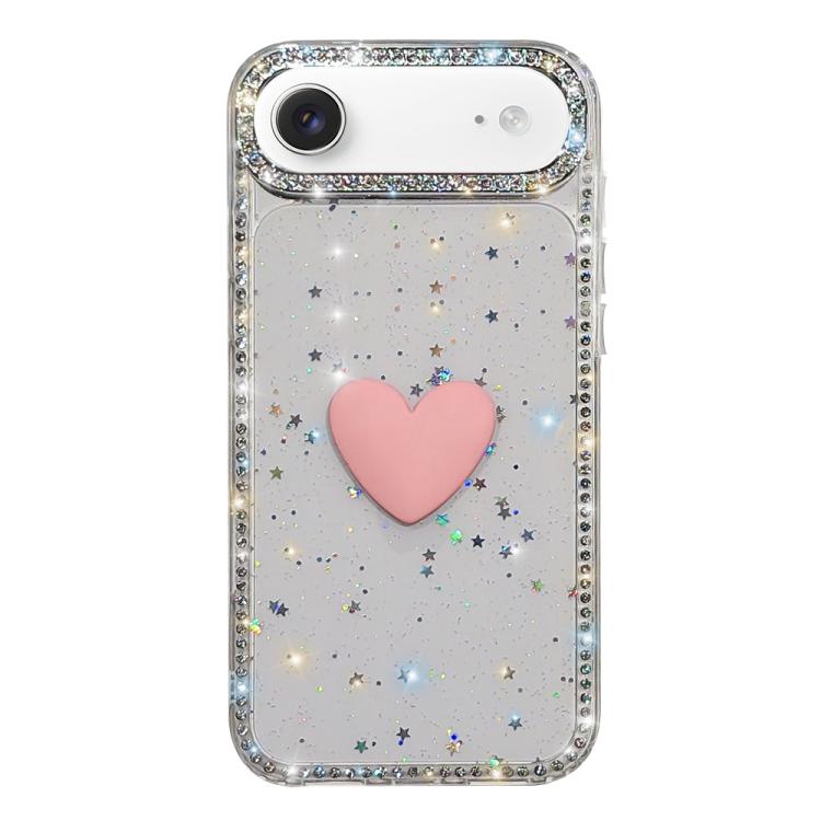 For iPhone Air Flash Rhinestone Double-sided IMD Love Heart Phone Case(Glitter Stars)