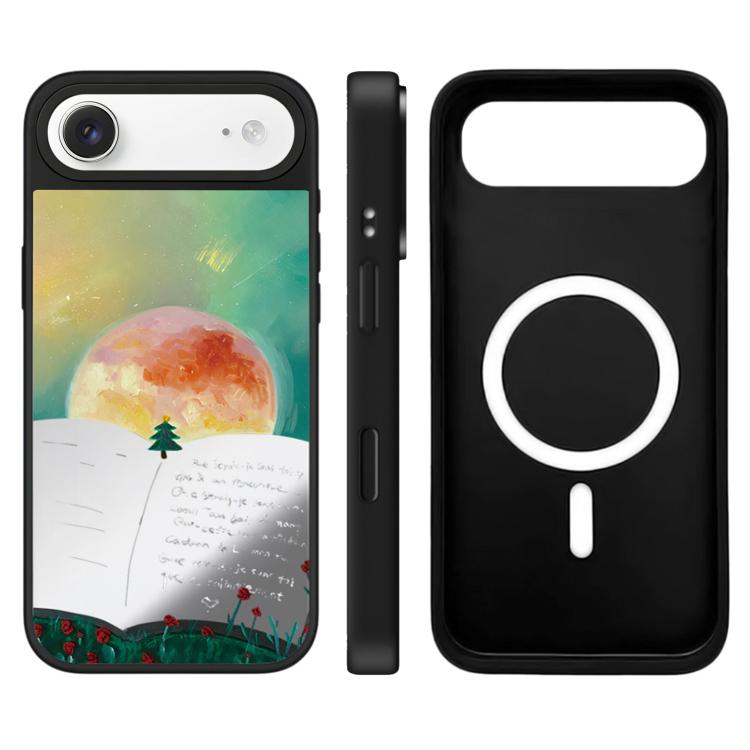For iPhone Air Floating Man Series Pattern Mirror Magnetic Phone Case(Book)