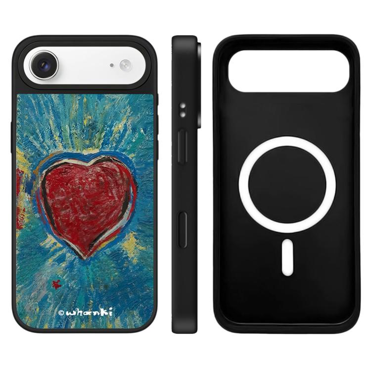 For iPhone Air Floating Man Series Pattern Mirror Magnetic Phone Case(Heart)