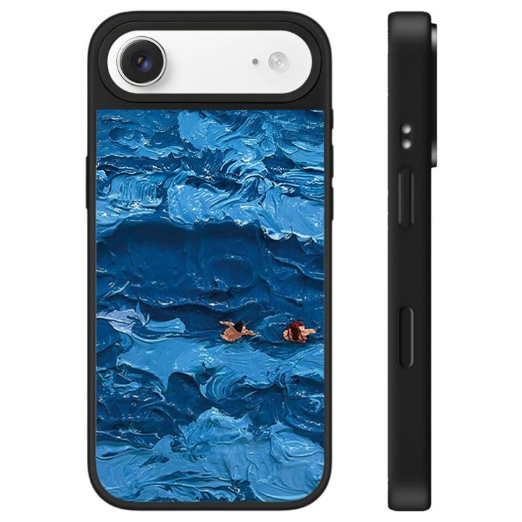 For iPhone Air Floating Man Series Pattern Mirror Phone Case(Ocean Waves)
