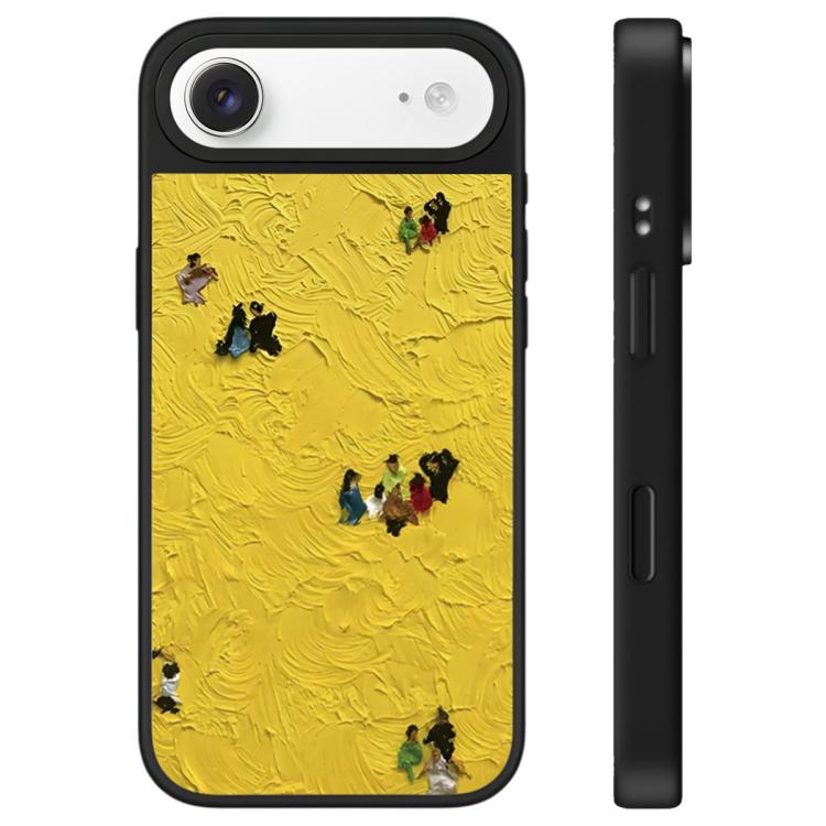 For iPhone Air Floating Man Series Pattern Mirror Phone Case(Wheat Field)