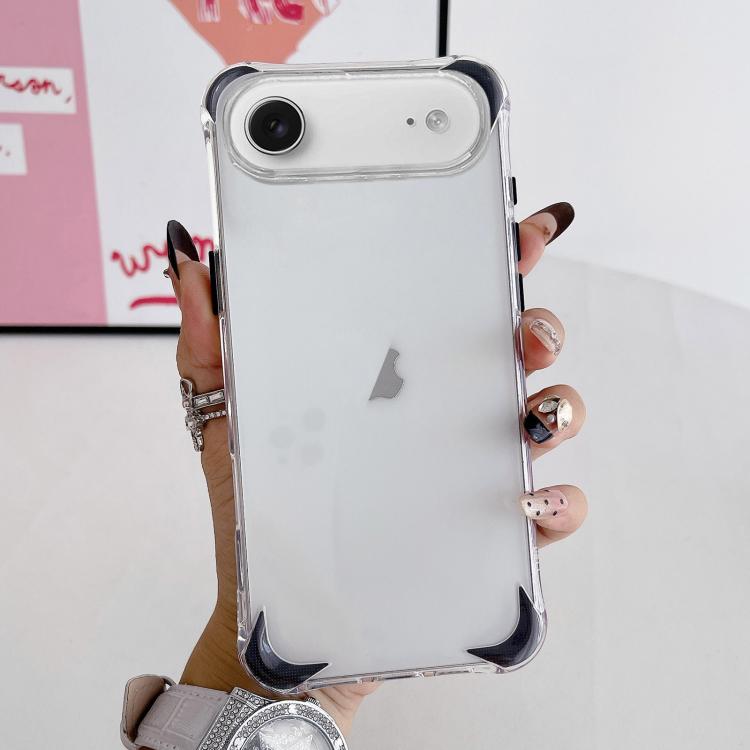 For iPhone Air Four Corner Airbags Shockproof Color Contrast Soft TPU Phone Case(Black)