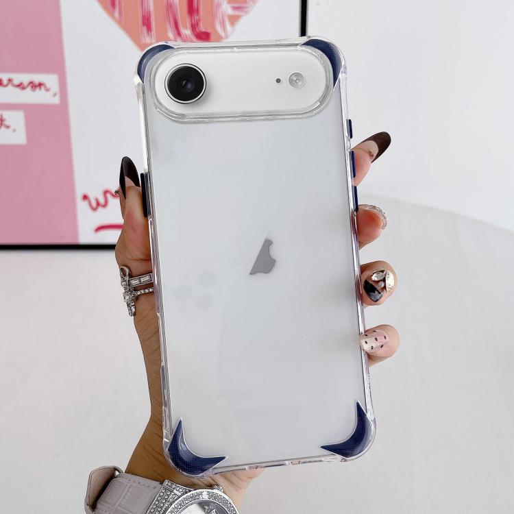 For iPhone Air Four Corner Airbags Shockproof Color Contrast Soft TPU Phone Case(Blue)