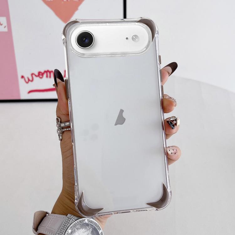 For iPhone Air Four Corner Airbags Shockproof Color Contrast Soft TPU Phone Case(Brown)