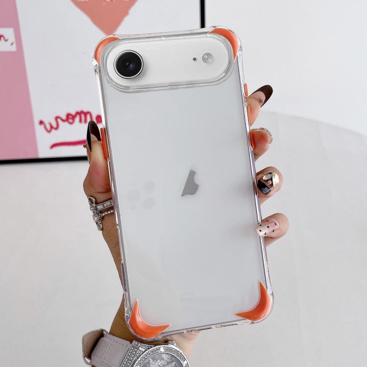 For iPhone Air Four Corner Airbags Shockproof Color Contrast Soft TPU Phone Case(Orange)