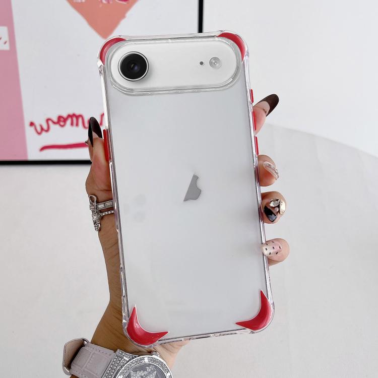 For iPhone Air Four Corner Airbags Shockproof Color Contrast Soft TPU Phone Case(Red)