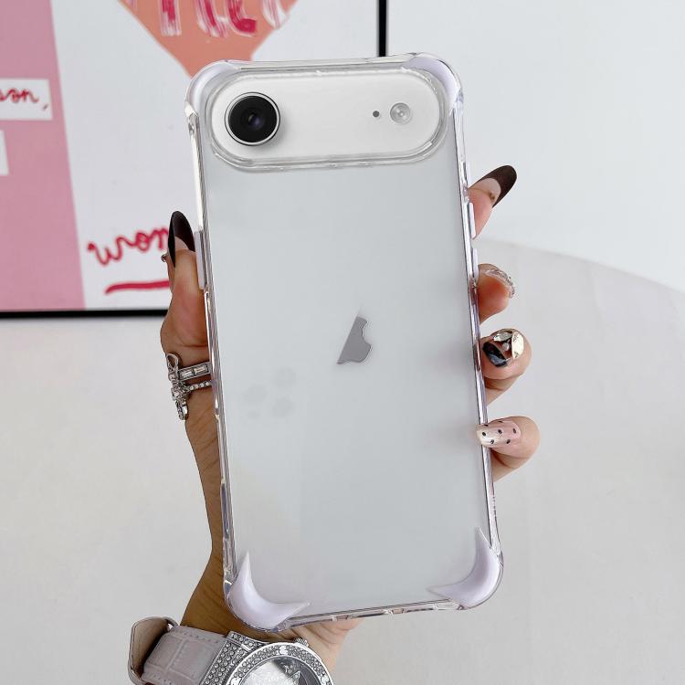 For iPhone Air Four Corner Airbags Shockproof Color Contrast Soft TPU Phone Case(White)