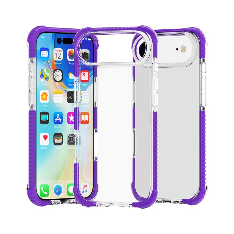 For iPhone Air Four-corner Shockproof TPU Hybrid Acrylic Phone Case(Purple)