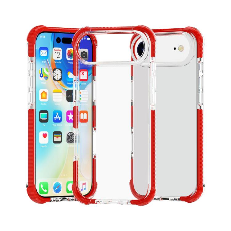 For iPhone Air Four-corner Shockproof TPU Hybrid Acrylic Phone Case(Red)