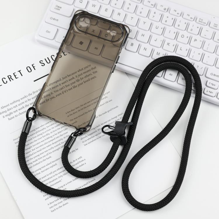 For iPhone Air Four-corner Shockproof TPU Phone Case with Lanyard(Black)