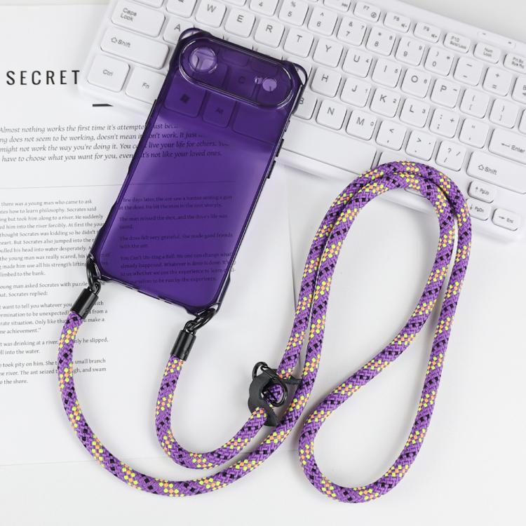 For iPhone Air Four-corner Shockproof TPU Phone Case with Lanyard(Purple)