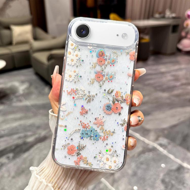 For iPhone Air Fresh Small Floral Epoxy TPU Phone Case(D01 Beautiful Bouquet)