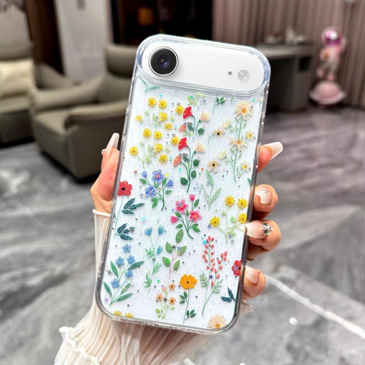 For iPhone Air Fresh Small Floral Epoxy TPU Phone Case(D04 Colorful Floral)