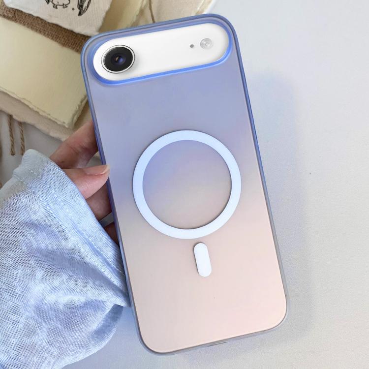 For iPhone Air Frosted Gradient TPU Magnetic Phone Case(Blue)