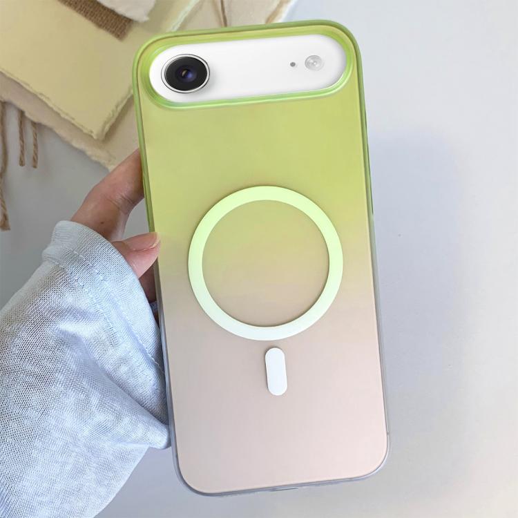 For iPhone Air Frosted Gradient TPU Magnetic Phone Case(Green)