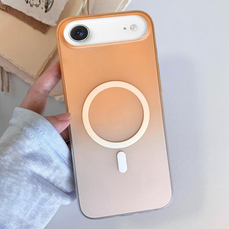 For iPhone Air Frosted Gradient TPU Magnetic Phone Case(Orange)