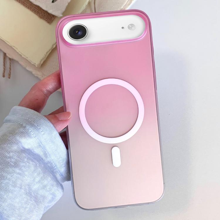 For iPhone Air Frosted Gradient TPU Magnetic Phone Case(Pink)