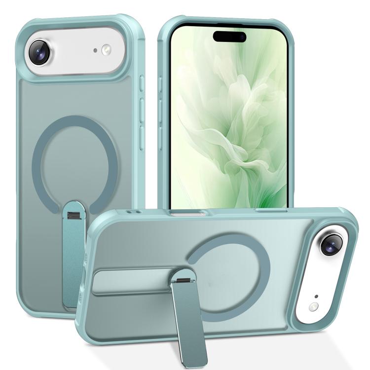 For iPhone Air Fulcrum Standing Bracket MagSafe Phone Case(Lake Blue)