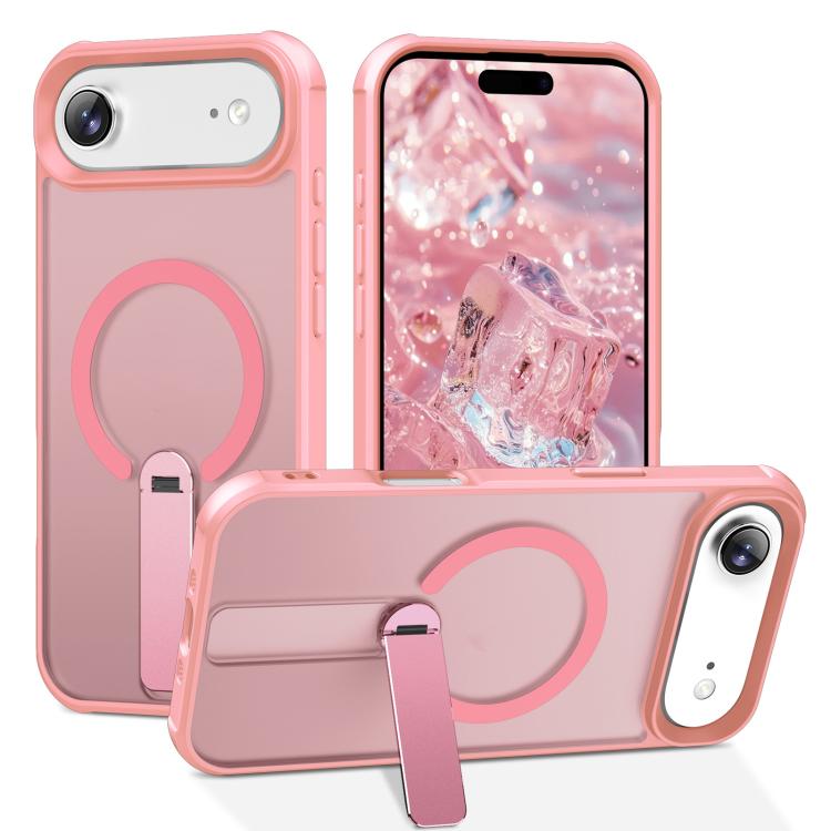 For iPhone Air Fulcrum Standing Bracket MagSafe Phone Case(Pink)